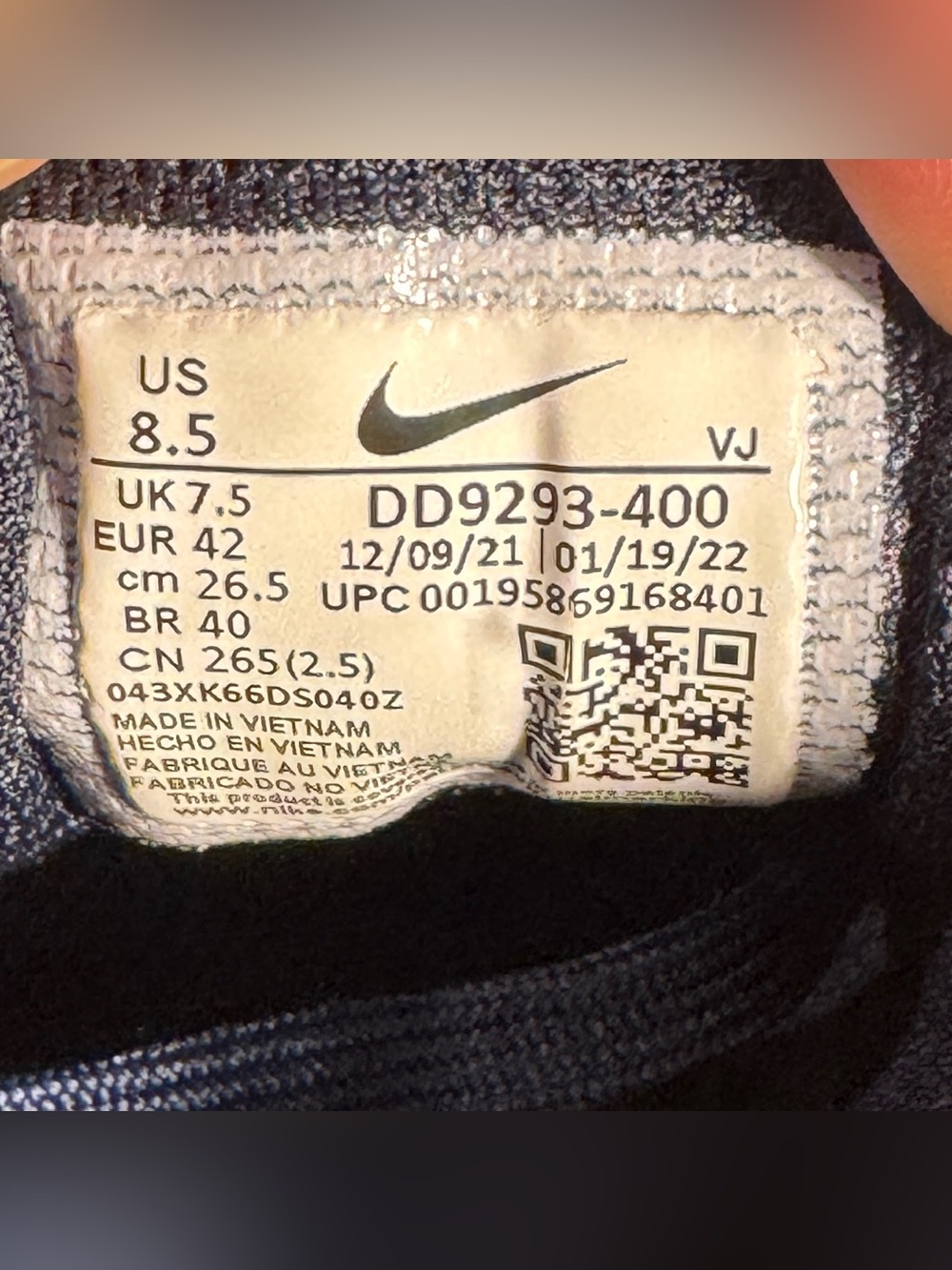 Nike Downshifter 12 Midnight Navy White Running Shoes DD9293-400 Men’s Size 8.5 - Picture 9 of 9